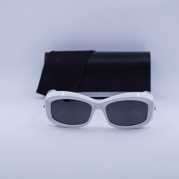 Givenchy GV40044U 21A Geometric Sunglasses - White/Smoke - Picture 3 of 10